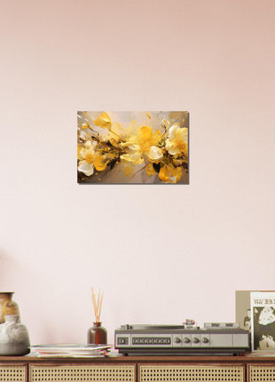 Yellow flower paint explosion poster