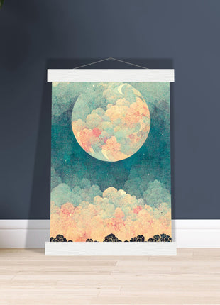 Moon with orange hue poster