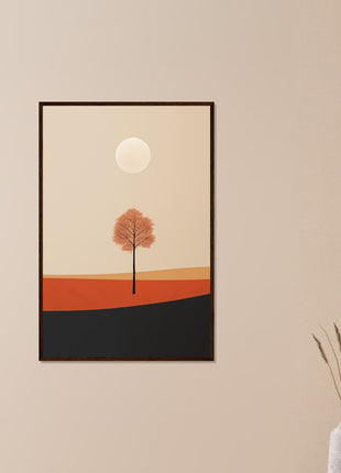 Fall sun landscape poster