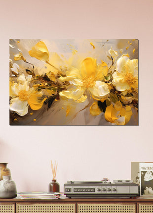 Yellow flower paint explosion poster