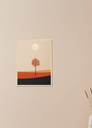 Fall sun landscape poster