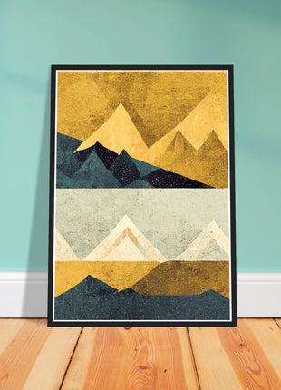 Abstract Mountain Poster - Yellow tones