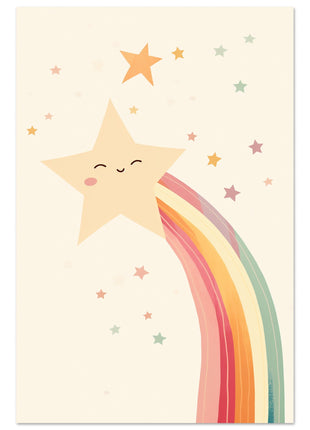 Rainbow shooting star - Childrens room poster