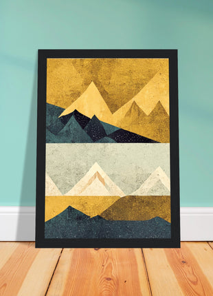 Abstract Mountain Poster - Yellow tones