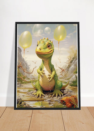 Dino & dino egg balloons poster