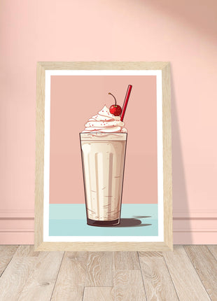 Vintage milkshake kitchen poster