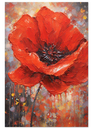 Painted red poppy poster