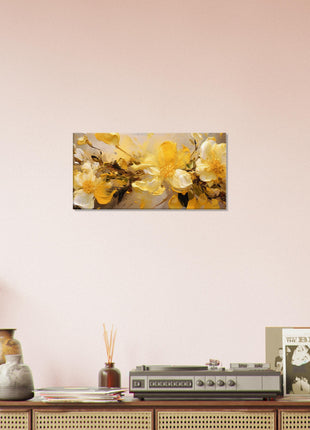 Yellow flower paint explosion poster