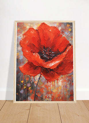 Painted red poppy poster