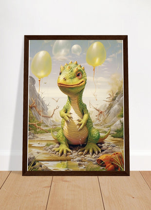 Dino & dino egg balloons poster