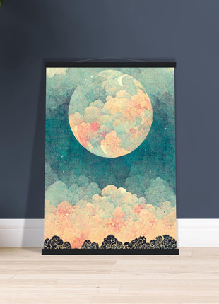 Moon with orange hue poster