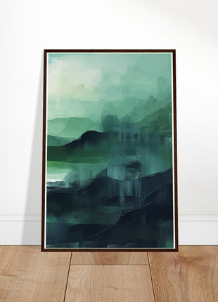 Green abstract sunrise landscape poster (part 3 of 3)