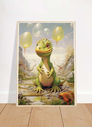 Dino & dino egg balloons poster