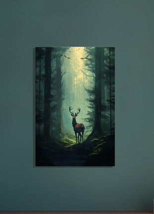 Deer in the woods poster