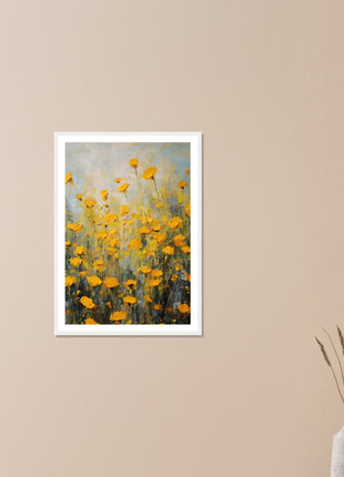 Yellow spring flowers poster