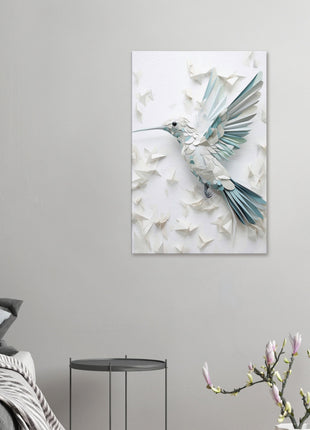 Geometric hummingbird poster