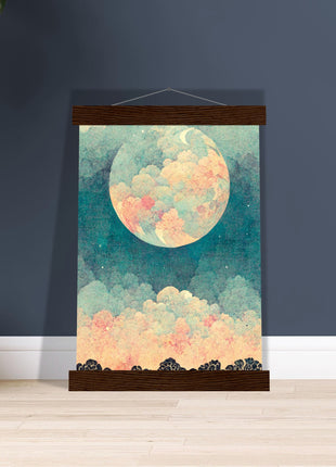 Moon with orange hue poster