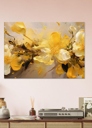 Yellow flower paint explosion poster