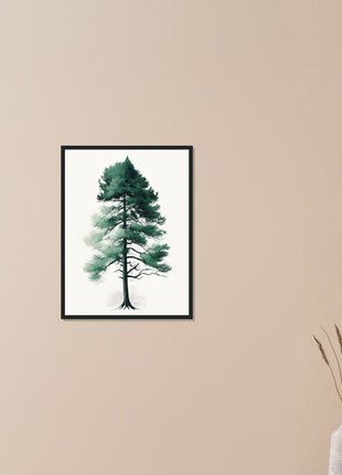 Minimalist tree on white background poster