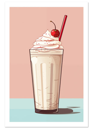 Vintage milkshake kitchen poster