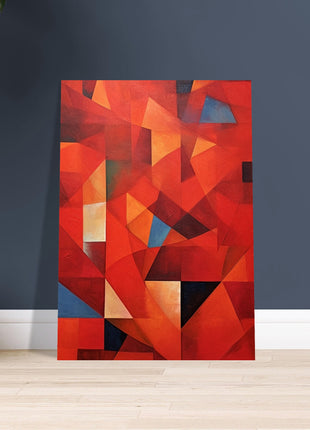 Red abstract geometric poster