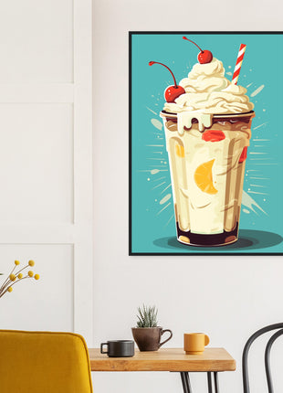 Retrol milkshake kitchen poster