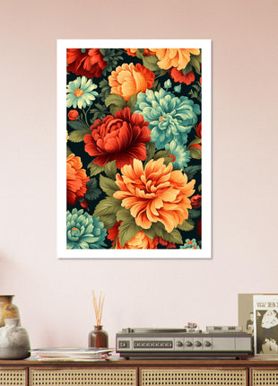 Vintage floral pattern poster