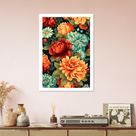 Vintage floral pattern poster