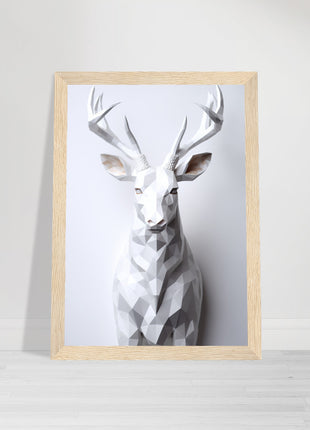 Geometric 3D deer poster