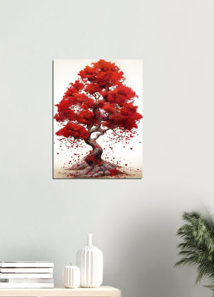 Red tree drawing poster