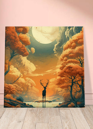 Deer fall landscape - Fall poster