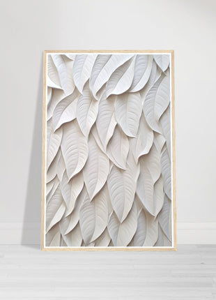 White 3D leaves poster