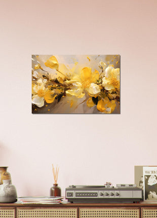 Yellow flower paint explosion poster