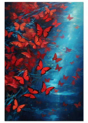 Red & blue butterfly poster