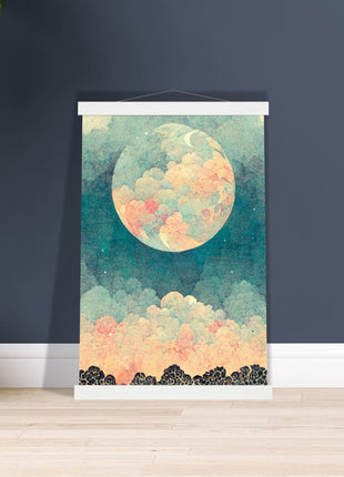 Moon with orange hue poster