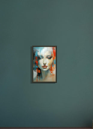 Modern poster - Lady in blue and red