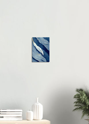 Blue abstract leafs poster