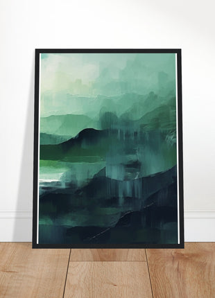 Green abstract sunrise landscape poster (part 3 of 3)