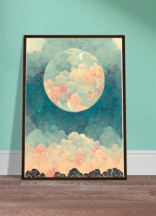 Moon with orange hue poster