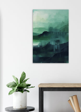 Green abstract sunrise landscape poster (part 3 of 3)