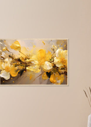 Yellow flower paint explosion poster