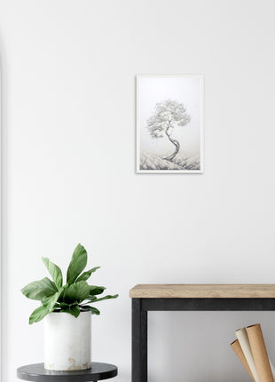 White tree painting poster