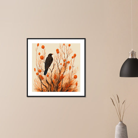 Raven amongst red - Fall poster