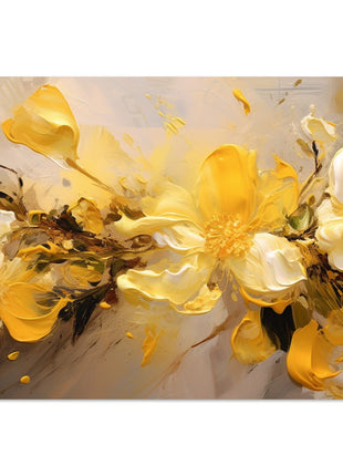 Yellow flower paint explosion poster