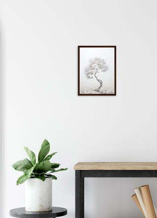 White tree painting poster