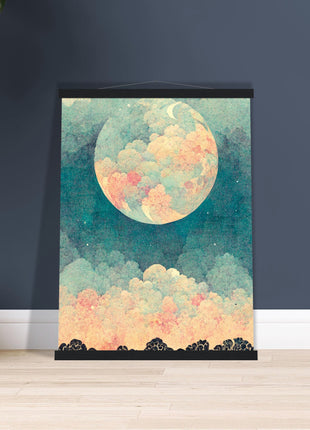 Moon with orange hue poster