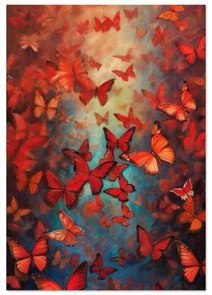 Red butterflies poster