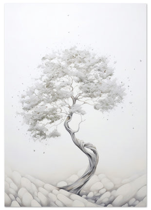 White tree painting poster