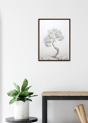 White tree painting poster