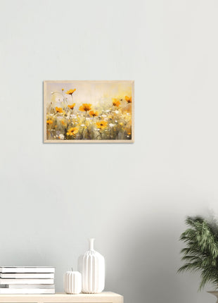 Yellow field of flowers poster